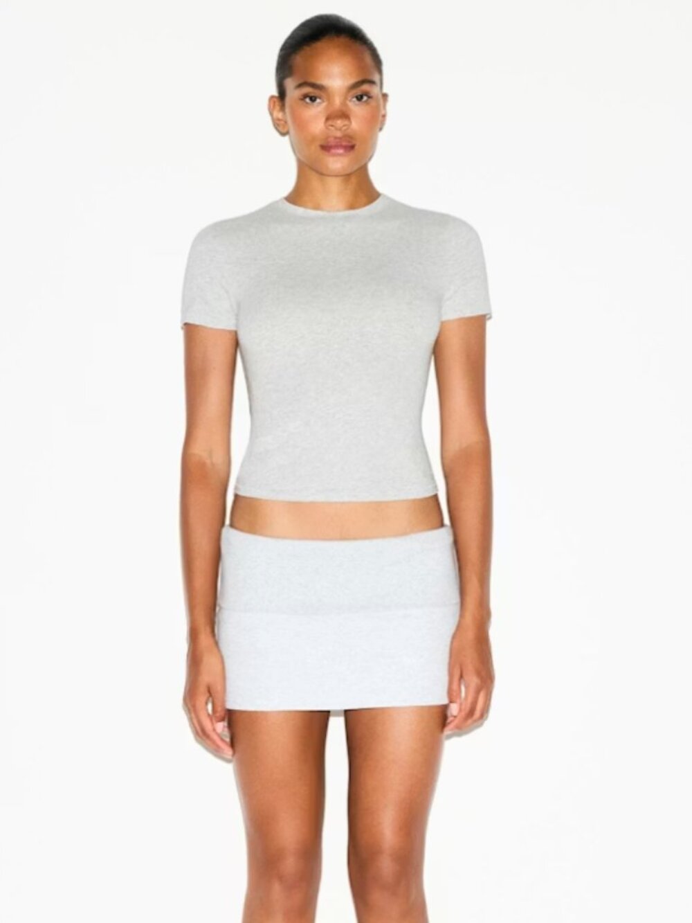 SKIMS NWT Cotton Jersey Tee in Light Heather Size XS MSRP $48